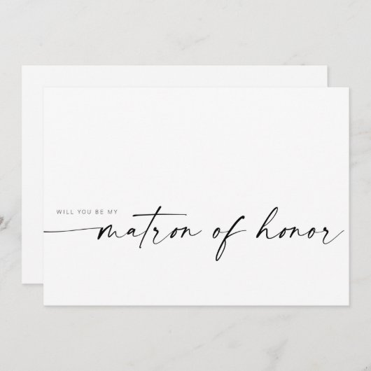 Zal je mijn matron zijn? | Modern minimalist (Voorkant / Achterkant)