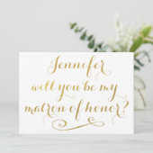 Zal je mijn matron zijn van de eerwaarde goudkalli kaart (Staand voorkant)