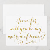 Zal je mijn matron zijn van de eerwaarde goudkalli kaart (Voorkant / Achterkant)