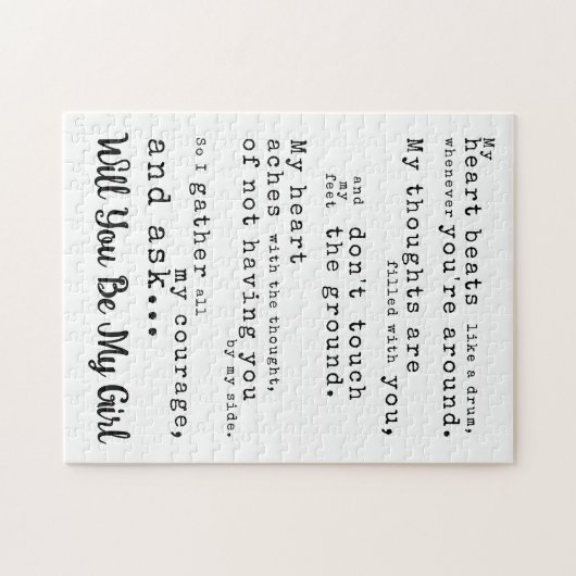 Zal je mijn meisje zijn - Pas liefdesverklaring aa Legpuzzel (Horizontaal)