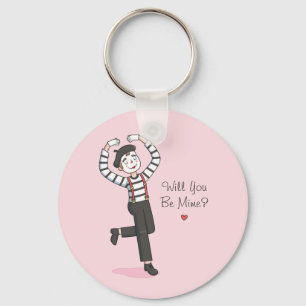 Zal je mijn mime zijn, grappige liefdesverklaring sleutelhanger