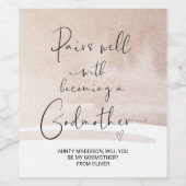 Zal je mijn moeder zijn, nieuwe babyaankondiging W Wijn Etiket (Enkel label)