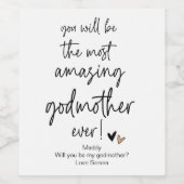 Zal je mijn peetmoeder verzoek vragen wijn etiket (Enkel label)