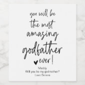 Zal je mijn peetvader verzoek vragen wijn etiket (Enkel label)