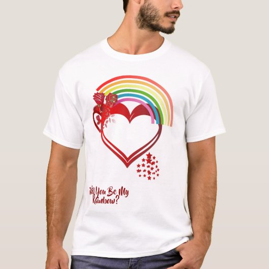 Zal je mijn regenboogValentijn zijn? T-shirt (Voorkant)