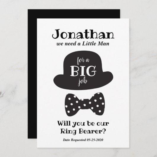 Zal je mijn Ring Bearer stijl zijn? Kaart (Voorkant / Achterkant)