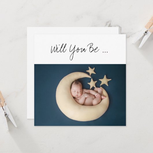 Zal je mijn vader Baby op Moon Foto invoegen? Kaart (Voorkant / Achterkant in situ)