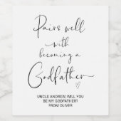 Zal je mijn vader zijn, nieuwe baby aankondiging? wijn etiket (Enkel label)