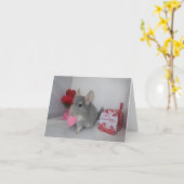 Zal je mijn Valentijn chinchilla zijn? Kaart (Gele Bloem)