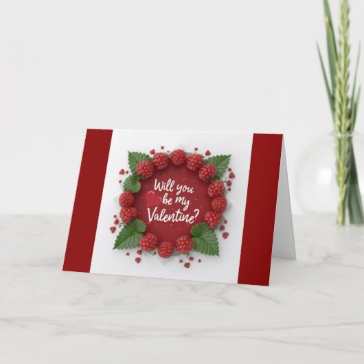 Zal je mijn Valentijn kaart framboos liefde kaart (Voorkant)
