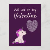 Zal je mijn Valentijn Unicorn Valentijn zijn? Feestdagenkaart (Voorkant)
