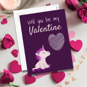 Zal je mijn Valentijn Unicorn Valentijn zijn? Feestdagenkaart