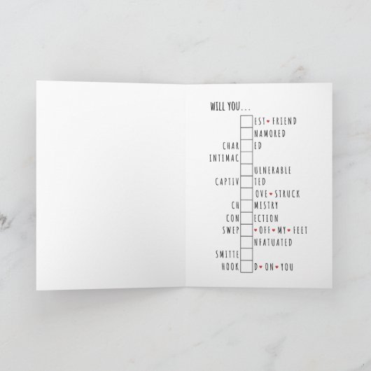 Zal je mijn Valentijn-unieke puzzel onthullen lief Kaart (Binnen)