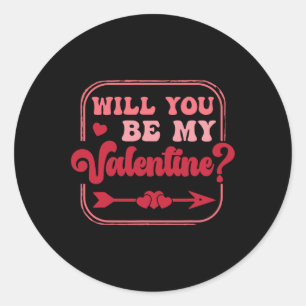 Zal je mijn Valentijn Valentijnsdag Mannen vrouwen Ronde Sticker