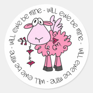 Zal je mijn Valentijn zijn? Ronde Sticker