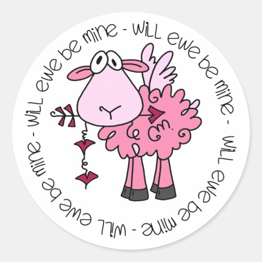 Zal je mijn Valentijn zijn? Ronde Sticker (Voorkant)
