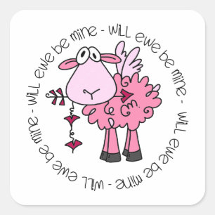 Zal je mijn Valentijn zijn? Vierkante Sticker