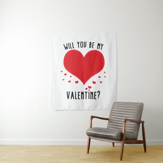 Zal je mijn valentijn zijn? wandkleed (In situ)