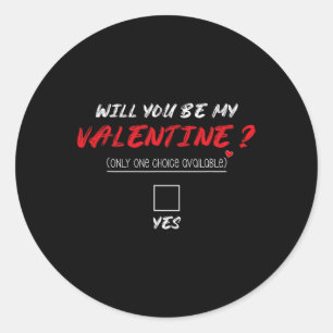 Zal Je Mijn Valentijns T-shirt Zijn  Ronde Sticker