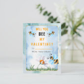 Zal je mijn Valentijnsdag klaslokaal worden? Briefkaart (Staand voorkant)