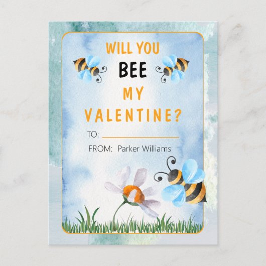 Zal je mijn Valentijnsdag klaslokaal worden? Briefkaart (Voorkant)