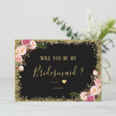 Zal je mijn zwarte goudbloem zijn? kaart (Staand voorkant)