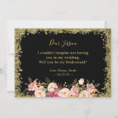 Zal je mijn zwarte goudbloem zijn? kaart (Achterkant)