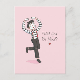 Zal je Mime Doodle zijn, Grappige Valentijnsdag Briefkaart