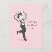 Zal je Mime Doodle zijn, grappige Valentijnsdag? Briefkaart (Voorkant)