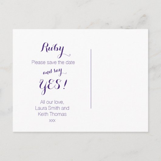 Zal je onze bloem meisje sterrenhemel bruiloft zij aankondigingskaart (Achterkant)