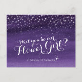 Zal je onze bloem meisje sterrenhemel bruiloft zij aankondigingskaart (Voorkant)