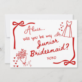 Zal je onze Junior Bruidsmeisje Kaart Uitnodiging