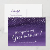 Zal je onze 'sterrenhemelbruiloft' zijn? aankondigingskaart (Voorkant / Achterkant)