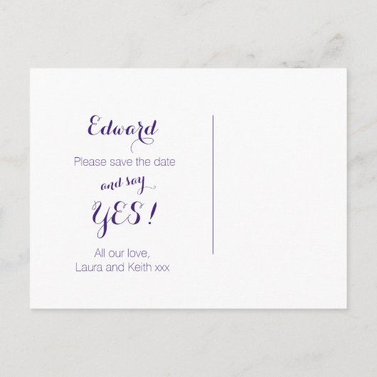 Zal je onze 'sterrenhemelbruiloft' zijn? aankondigingskaart (Achterkant)