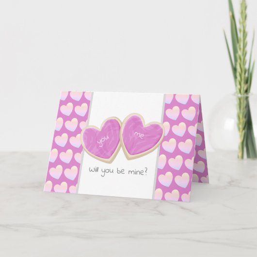 zal je van mij zijn uitgestanste koekjes valentijn kaart (Voorkant)