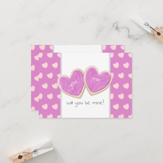 zal jij de mijne zijn valentine cookies bericht kaart (Voorkant / Achterkant in situ)