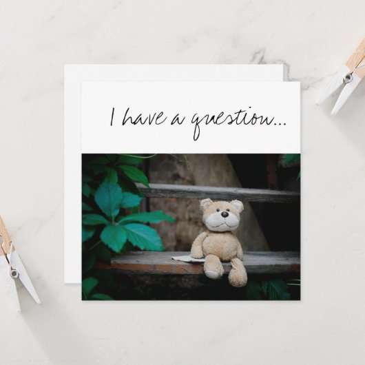 Zal jij het GodParent-voorstel Teddy Bear zijn? Kaart (Voorkant / Achterkant in situ)