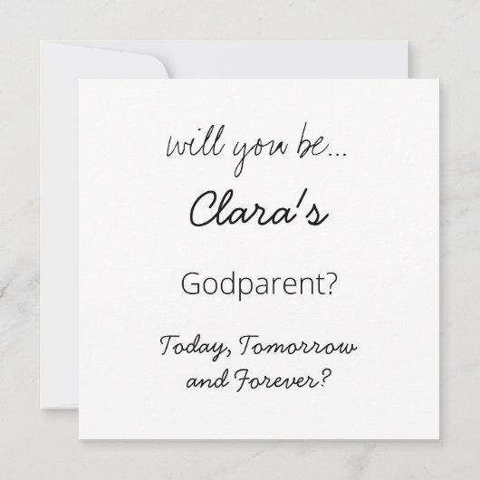 Zal jij het GodParent-voorstel Teddy Bear zijn? Kaart (Achterkant)