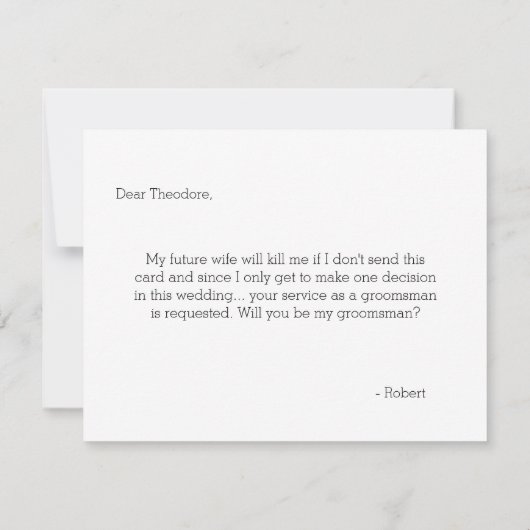 Zal jij mijn beste man zijn? | Groomsman Kaart (Achterkant)