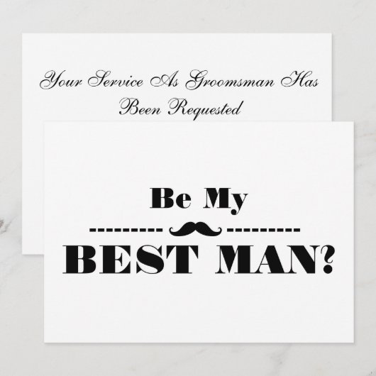 Zal jij mijn beste man zijn? kaart (Voorkant / Achterkant)
