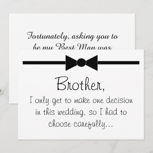Zal jij mijn beste man zijn? kaart (Voorkant / Achterkant)