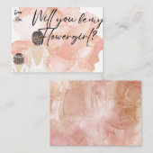 Zal jij mijn Bloemenmeisje worden? | Handgeschreve Informatiekaartje (Voorkant / Achterkant)