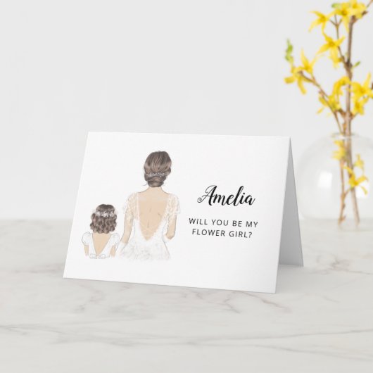 Zal jij mijn bloemenmeisje zijn? Uitnodigingskaart Kaart (Gele Bloem)