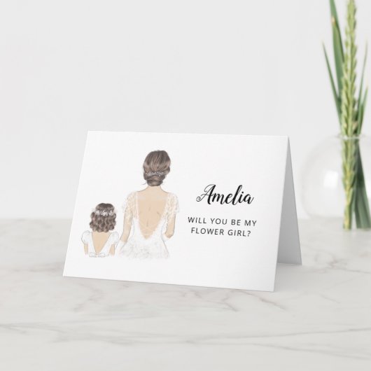 Zal jij mijn bloemenmeisje zijn? Uitnodigingskaart Kaart (Voorkant)
