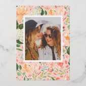 Zal jij mijn Bridesmaid Floral Gold zijn? Folie Uitnodiging (Achterkant)