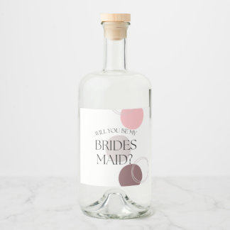 Zal jij mijn Bridesmaid Gin Liqour zijn? Likeurfles Etiket