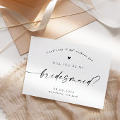 Zal jij mijn Bridesmaid Modern Elegant Script word Kaart