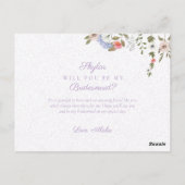 Zal jij mijn Bridesmaid Wildbloemen zijn? Briefkaart (Achterkant)