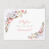 Zal jij mijn Bridesmaid Wildbloemen zijn? Briefkaart (Voorkant)