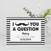 Zal Jij Mijn Bruidsjonker Zijn Snor Zwart Strepen Kaart (Staand voorkant)